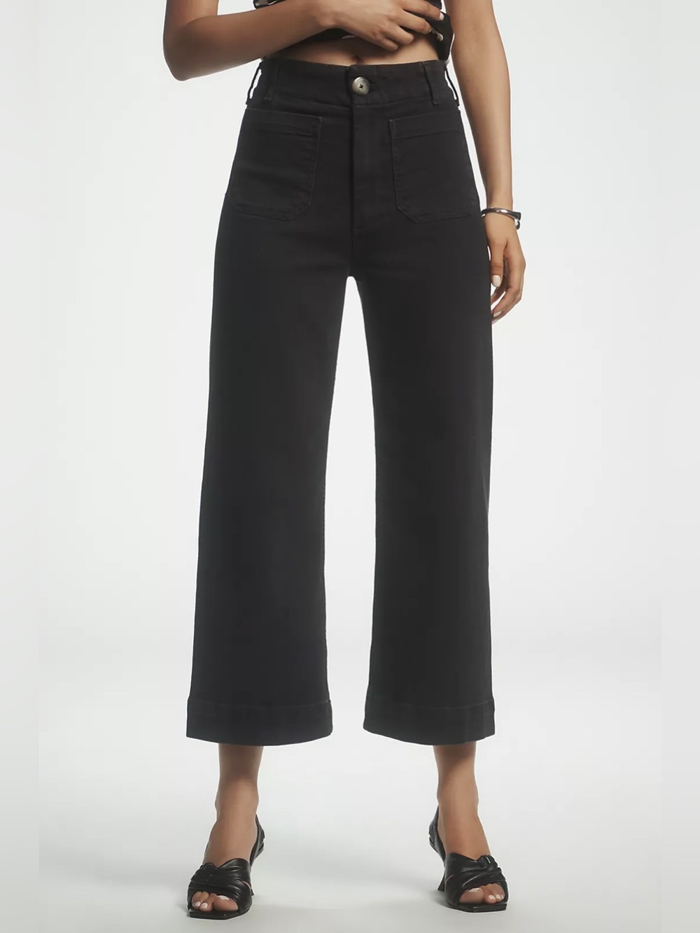 Maeve Colette High-Rise Wide-Leg Cropped Jeans Size 28 Tall